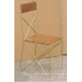 Chaise à manger industrielle en bois mango Wood Cross Back